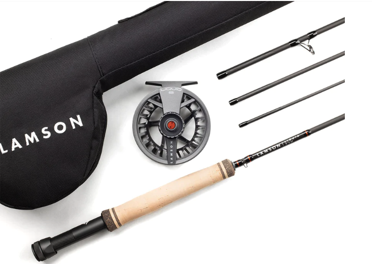 Lamson Liquid Fly Rod and Reel Outfit, showcasing a balanced and efficient setup for seamless fly fishing.