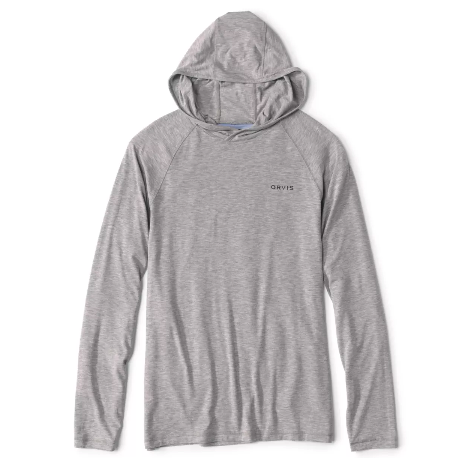 Orvis DriCast Sun Hoodie Light Grey Heather Breathable Orvis DriCast Sun Hoodie - stay cool and protected during outdoor activities.