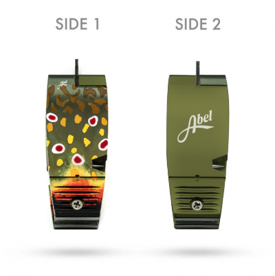 Rendering of the native brook trout graphic and olive coloring on Abel Nippers