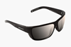 Angle view of Bajio Rigolets Polarized Sunglasses Black Matte Silver Mirror