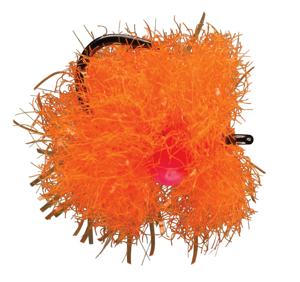 RIO Ball & Skein Fly in dark orange color.