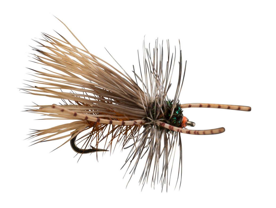 Rubberleg Stimulator fly in orange color.