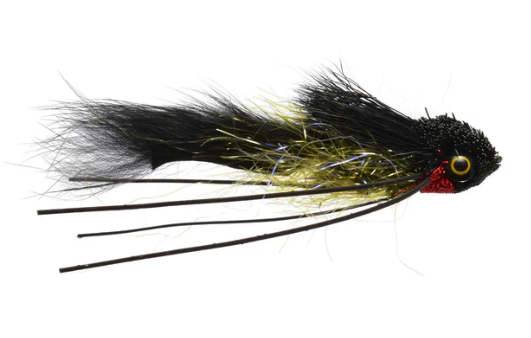 Sweeney Todd Sculpin Fly in black color.