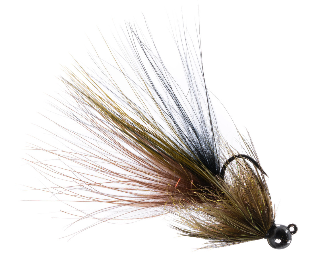 Gamebird fly in olive and black color.