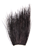 Patch of peccary hair that has been dyed midnight black