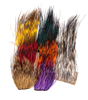 Patches of natural and dyed peccary hair that come in the sample pack