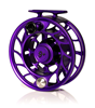 Angled view of Hatch Iconic Fly Reel 7 Plus Phantom Purple Limited Edition