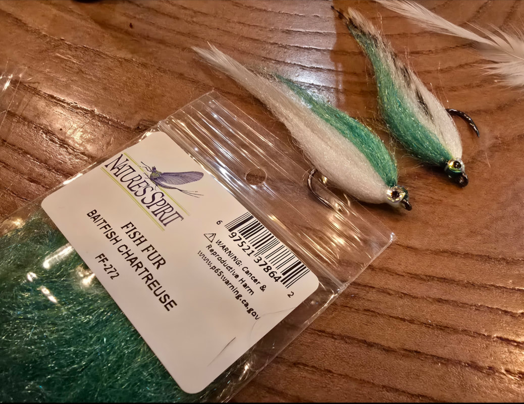 Natures Spirit Fish Fur Packaging with flies tied using Natures Spirit Fish Fur