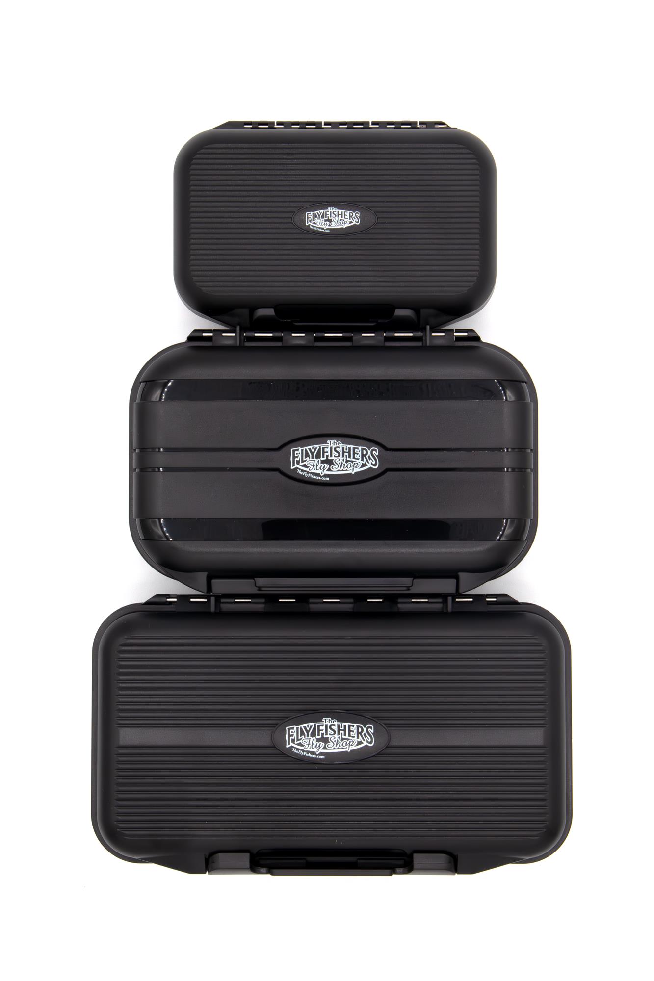 All three sizes of  The Fly Fishers' Waterproof Go To Fly Box