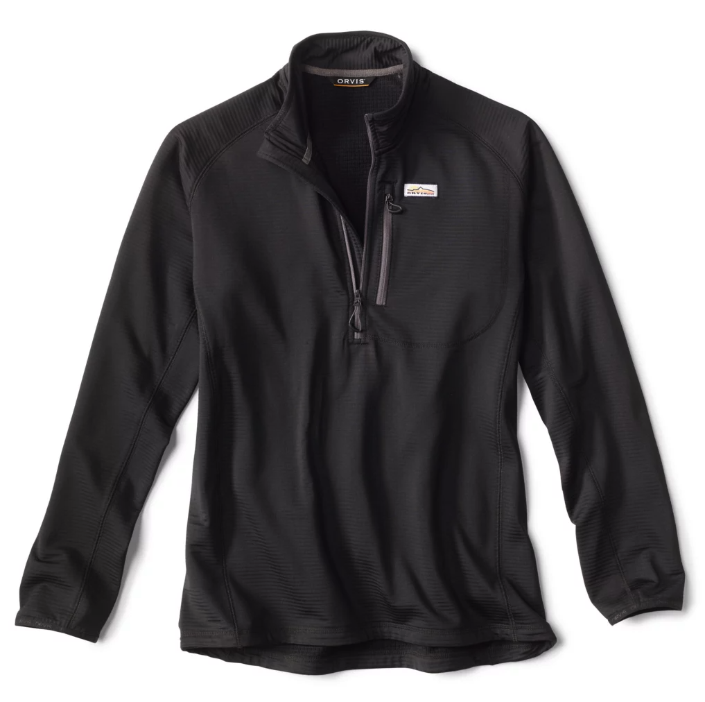 Orvis Horseshoe Hills Quarter-Zip Fleece, perfect for outdoor layering and comfort.