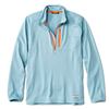 Orvis Horseshoe Hills Quarter-Zip Fleece in mineral blue color.