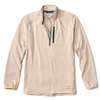 Orvis Horseshoe Hills Quarter-Zip Fleece in pale stone color.