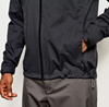 Men's rain jacket with moisture-wicking interior lining.