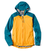 Ultralight rain jacket with adjustable hood and zippered pockets.