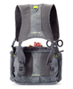 Rear view of straps on Orvis Chest Pack steel camo color.