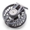 Angled back side view of empty Charcoal Orvis Clearwater Fly Reel