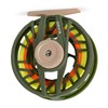 Back side view of Dark Pine Orvis Clearwater Fly Reel with fly line