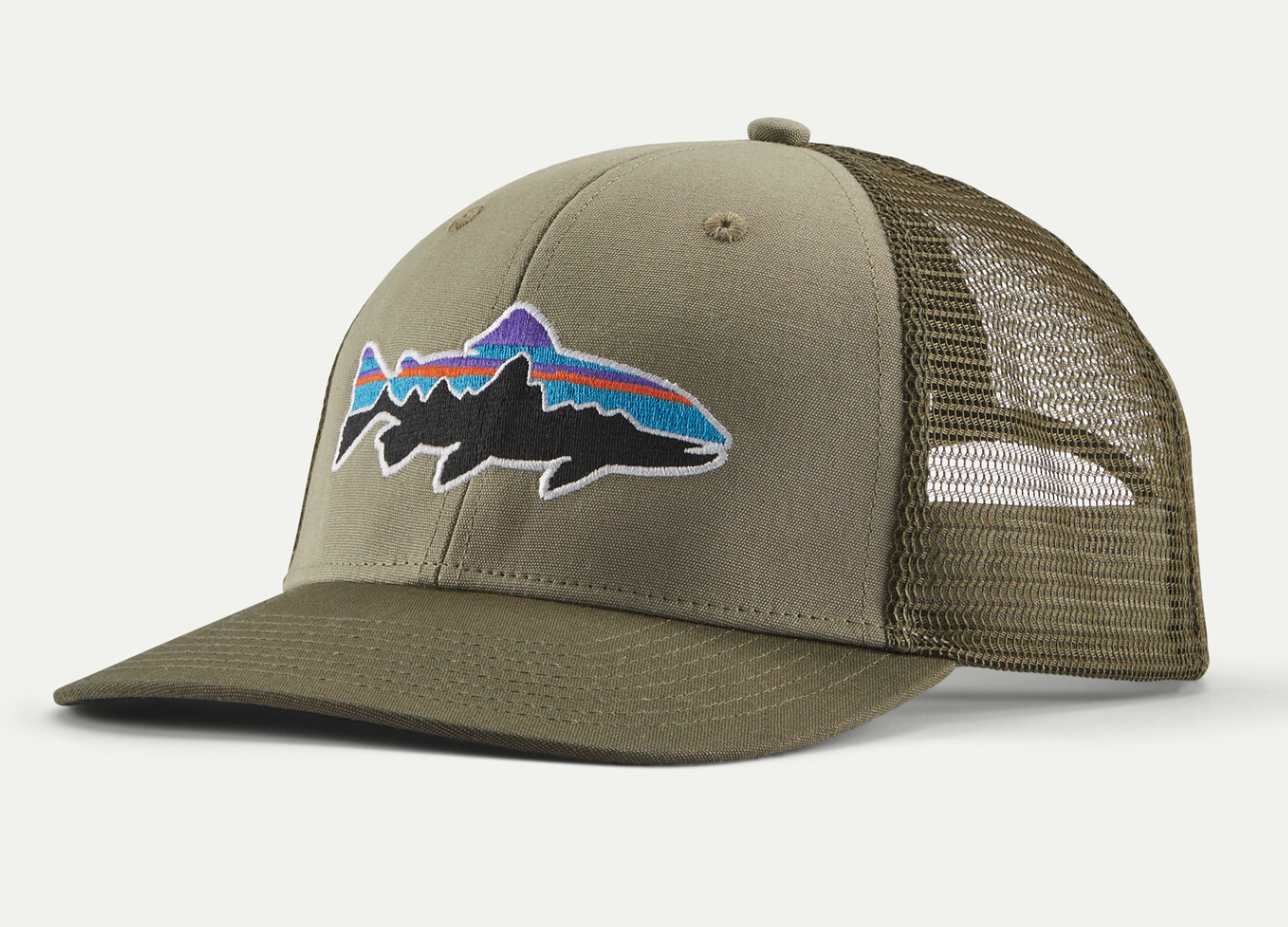 Patagonia Fitz Roy Trout Trucker in river rock green color.