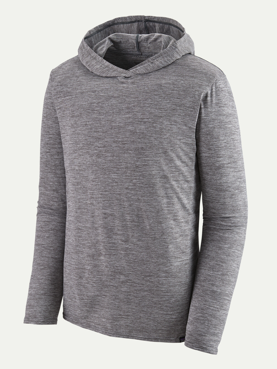 Patagonia Capilene Cool Daily Hoody in feather grey color.