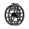 Image of a black Hardy Fortuna Regent Fly Reel showing from the back side angle