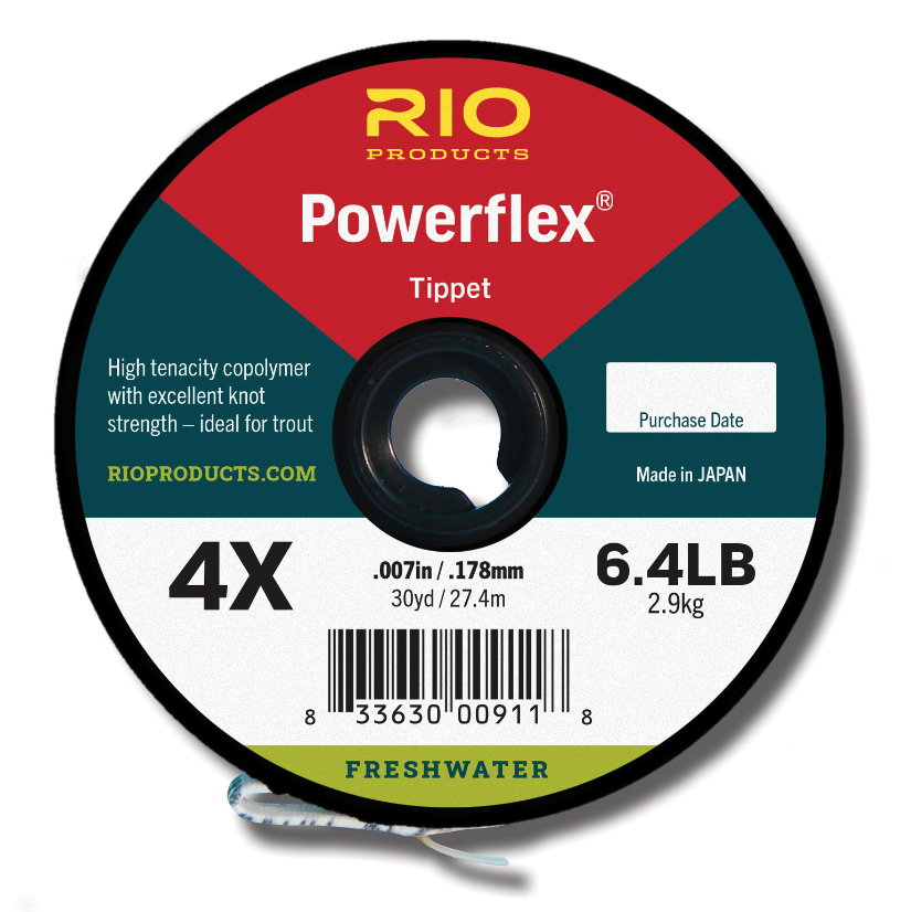 RIO Powerflex Tippet with high tenacity copolymer for excellent knot strength and trout fishing