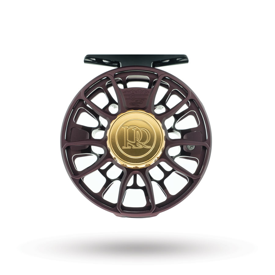 Ross Reels Animas model fly reel showing in the matte chocolate fly shop exclusive special edition color