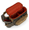 Top panel open on Simms Headwaters Hip Pack in hickory color.