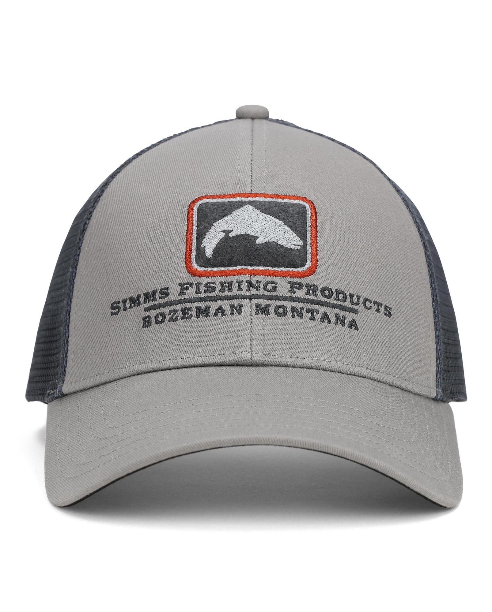 Simms Trout Icon Trucker Hat – classic low-crown fit with trout patch, in stock, order today.