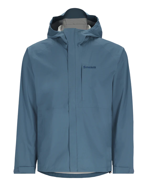 Waterproof Simms Waypoint Fishing Jacket with adjustable storm hood.