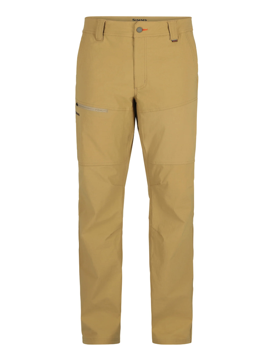 Simms Guide Fishing Pants in camel color.