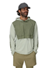 Front view of model with Simms Latitude BiComp Hoody.