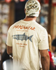 Back graphic of man wearing Simms Tarponwear T-Shirt.