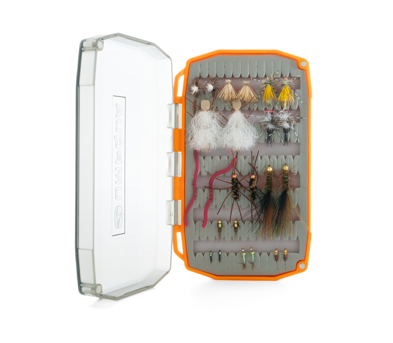 Umpqua Trout Fly Assortment Flies and fly box included with the Umpqua Trout Fly Essential Assortment