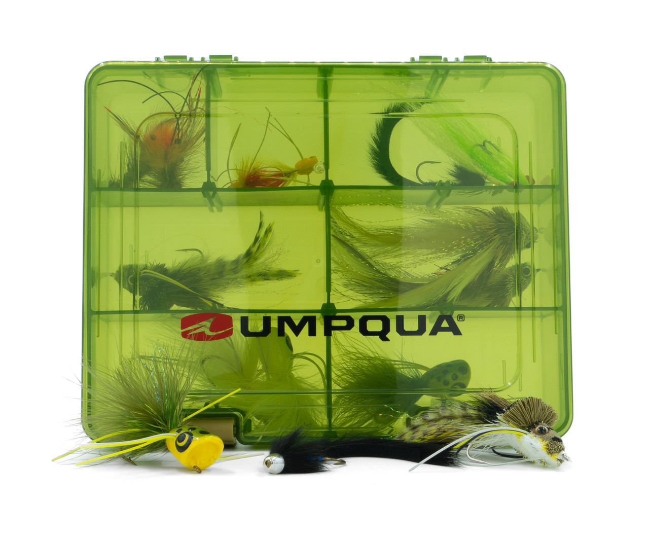 Umpqua Warmwater Fly Assortment Flies of the Umpqua Warmwater Fly Assortment in the included fly box