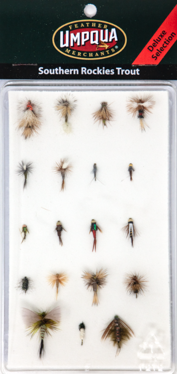Umpqua Southern Rockies Fly Selection Deluxe Premium fly assortment for southern rockies area trout fishing