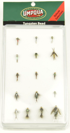 Umpqua Tungsten Bead Trout Selection Fly Assortment Deluxe The Umpqua Tungsten Bead Selection, tailored for anglers aiming for trophy trout.